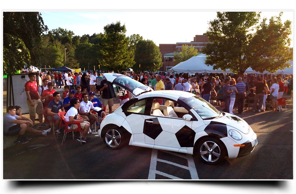 soccer ball car brand awareness event